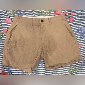 NWOT Amazon Essentials Men's Light Brown Flat Front Shorts